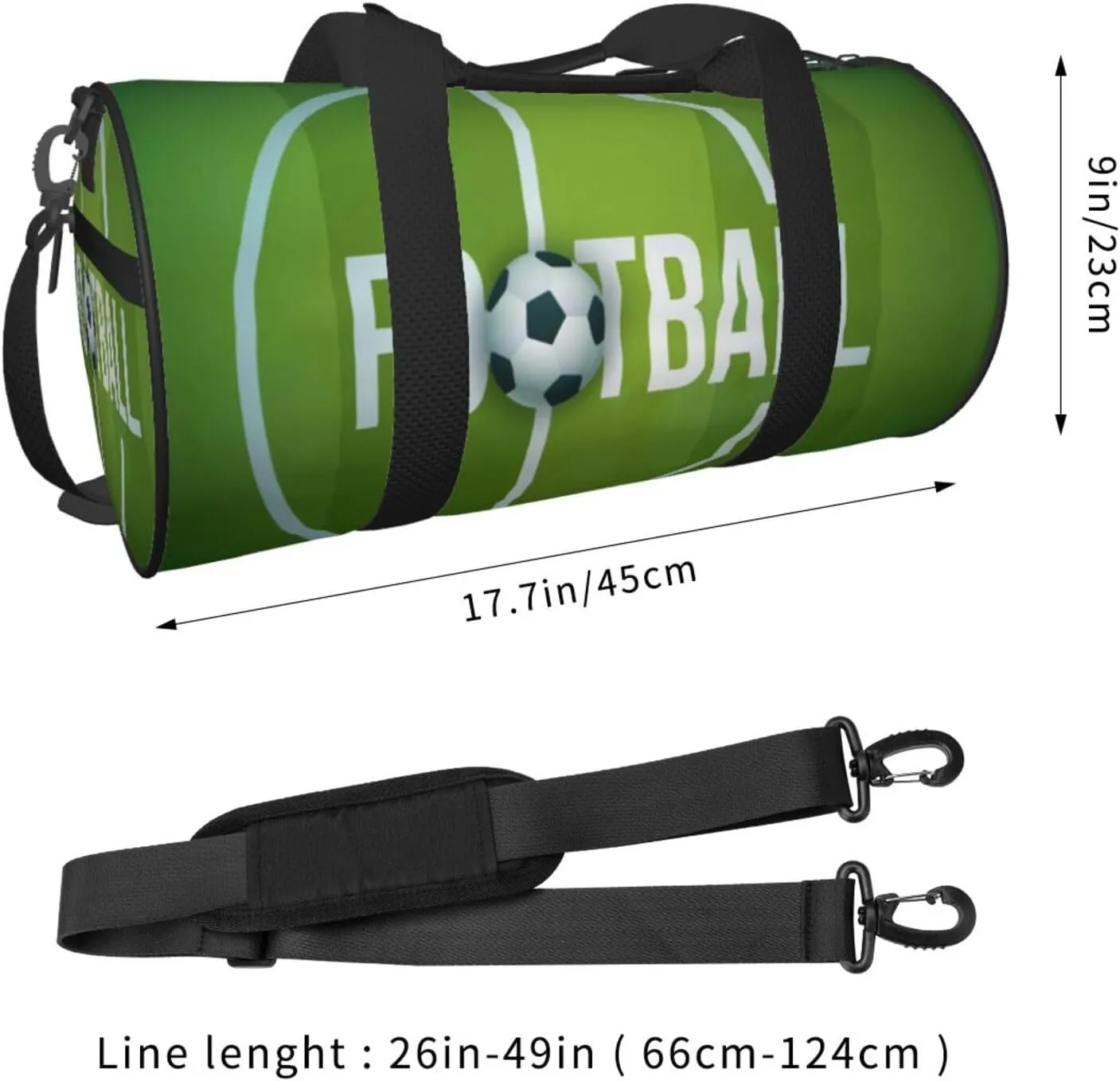 Travel Duffle Bag for Men Women, Football Field Match Duffle Bags for Sport Gym Overnight Luggage
