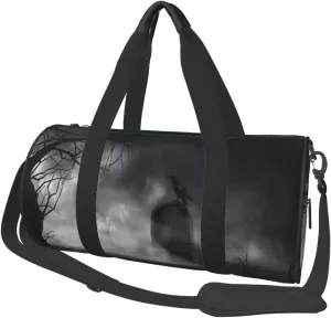 Travel Duffle Bag for Men Women, Frightening Halloween Crow Duffle Bags for Sport Gym Overnight Luggage