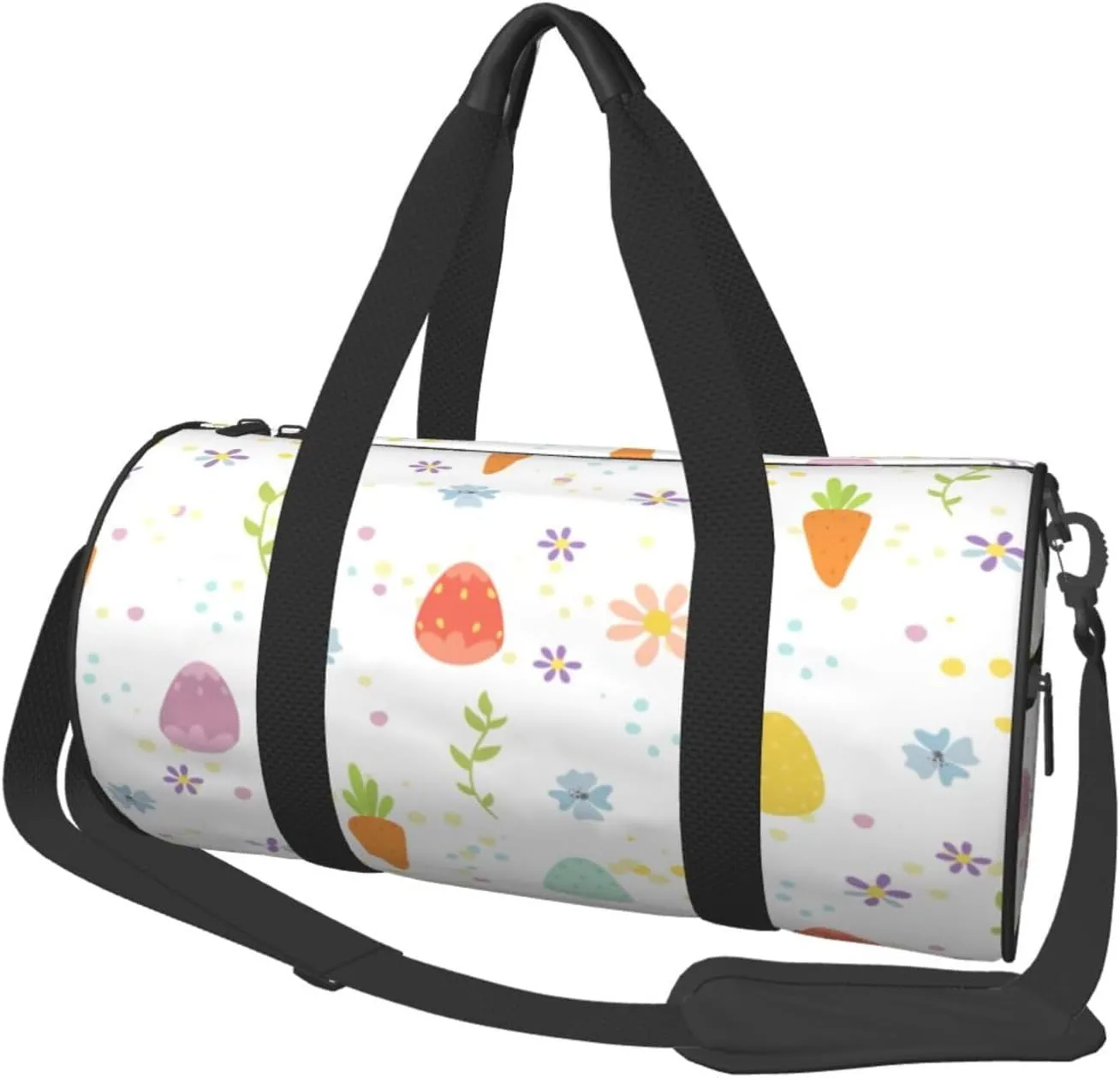 Travel Duffle Bag for Men Women, Happy Easter Eggs Carrot Duffle Bags for Sport Gym Overnight Luggage
