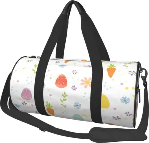 Travel Duffle Bag for Men Women, Happy Easter Eggs Carrot Duffle Bags for Sport Gym Overnight Luggage