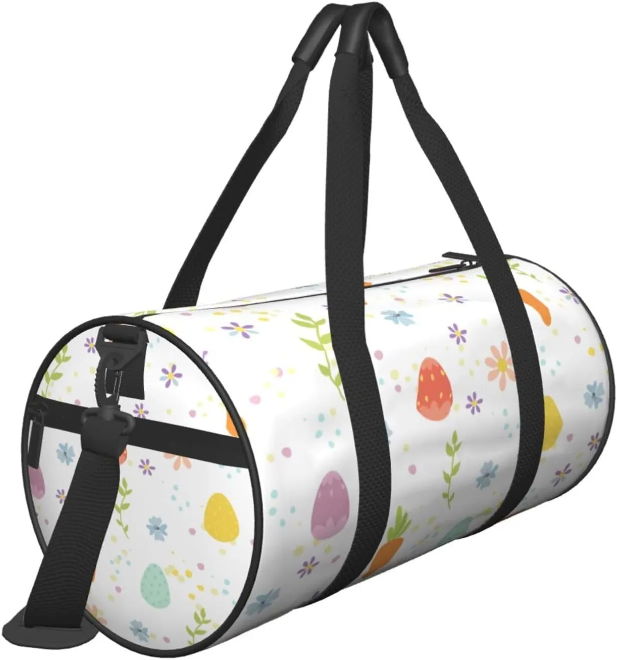 Travel Duffle Bag for Men Women, Happy Easter Eggs Carrot Duffle Bags for Sport Gym Overnight Luggage