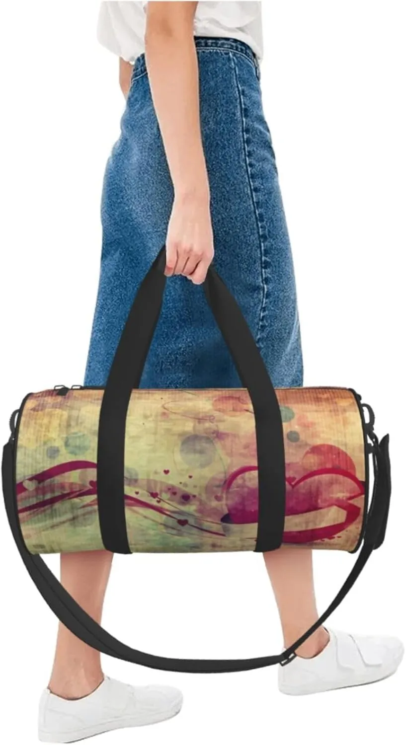 Travel Duffle Bag for Men Women, Heart Duffle Bags for Sport Gym Overnight Luggage