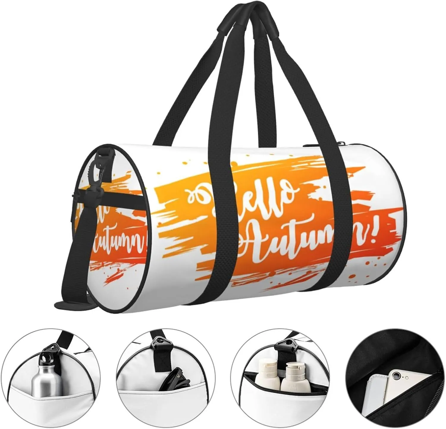 Travel Duffle Bag for Men Women, Hello Autumn Duffle Bags for Sport Gym Overnight Luggage