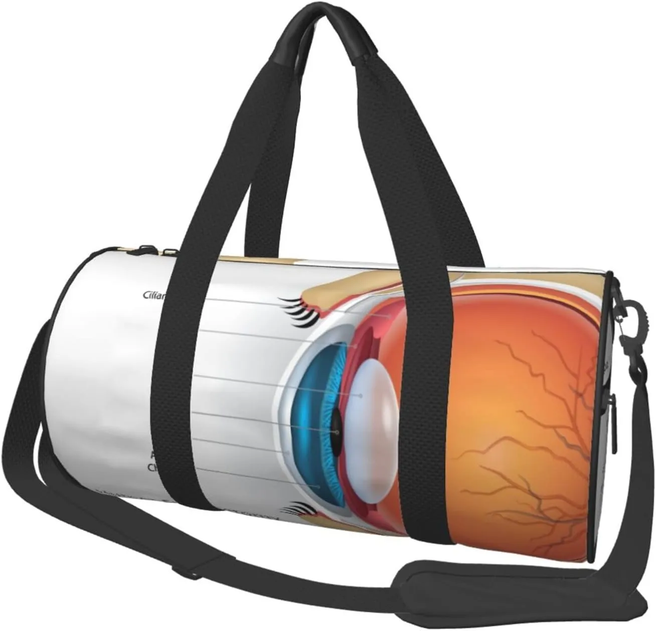 Travel Duffle Bag for Men Women, Human Eye Anatomy Duffle Bags for Sport Gym Overnight Luggage