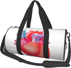 Travel Duffle Bag for Men Women, Medical Anatomic Heart Duffle Bags for Sport Gym Overnight Luggage