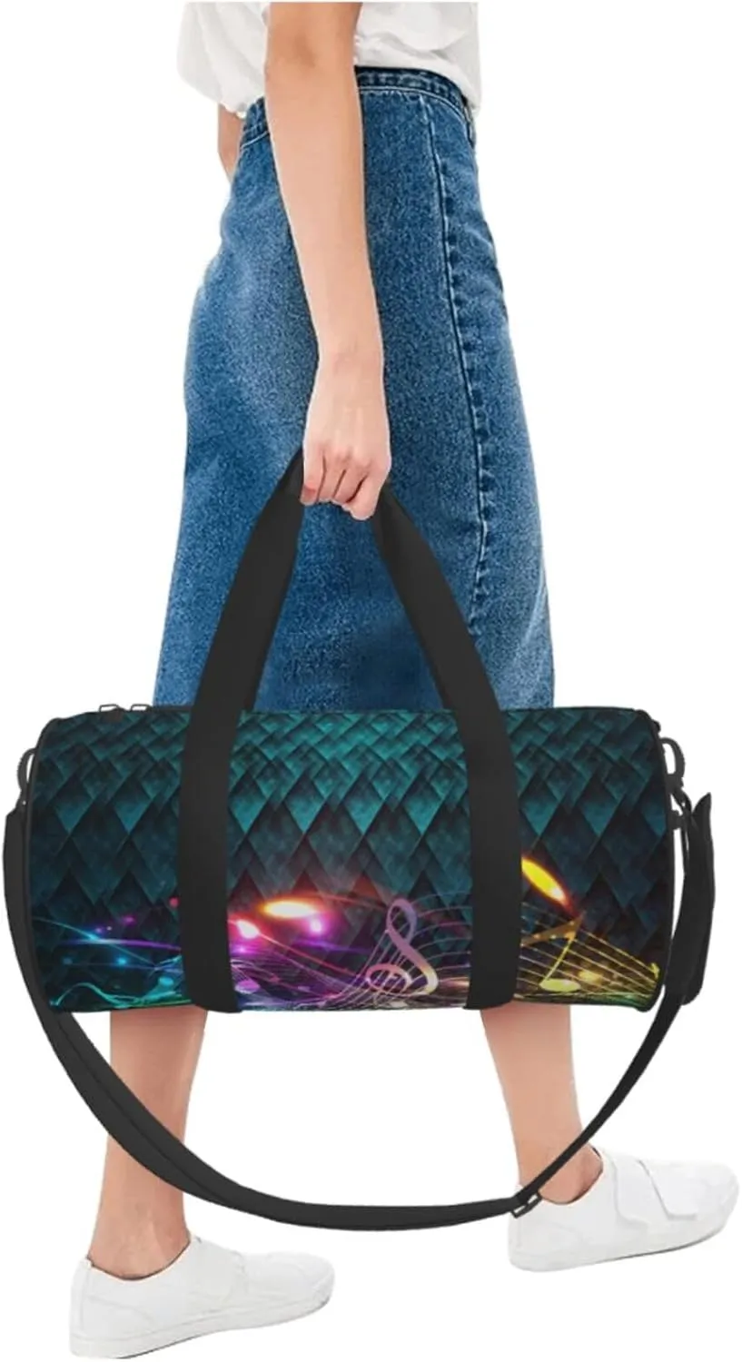 Travel Duffle Bag for Men Women, Music Musical Melody Festival Duffle Bags for Sport Gym Overnight Luggage