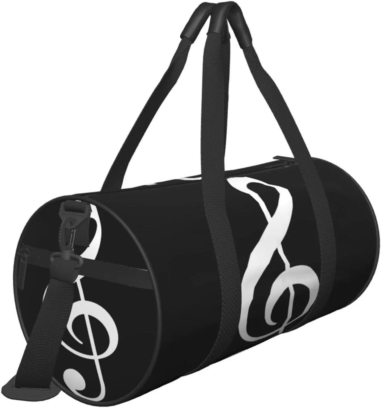Travel Duffle Bag for Men Women, Music Note Black Duffle Bags for Sport Gym Overnight Luggage
