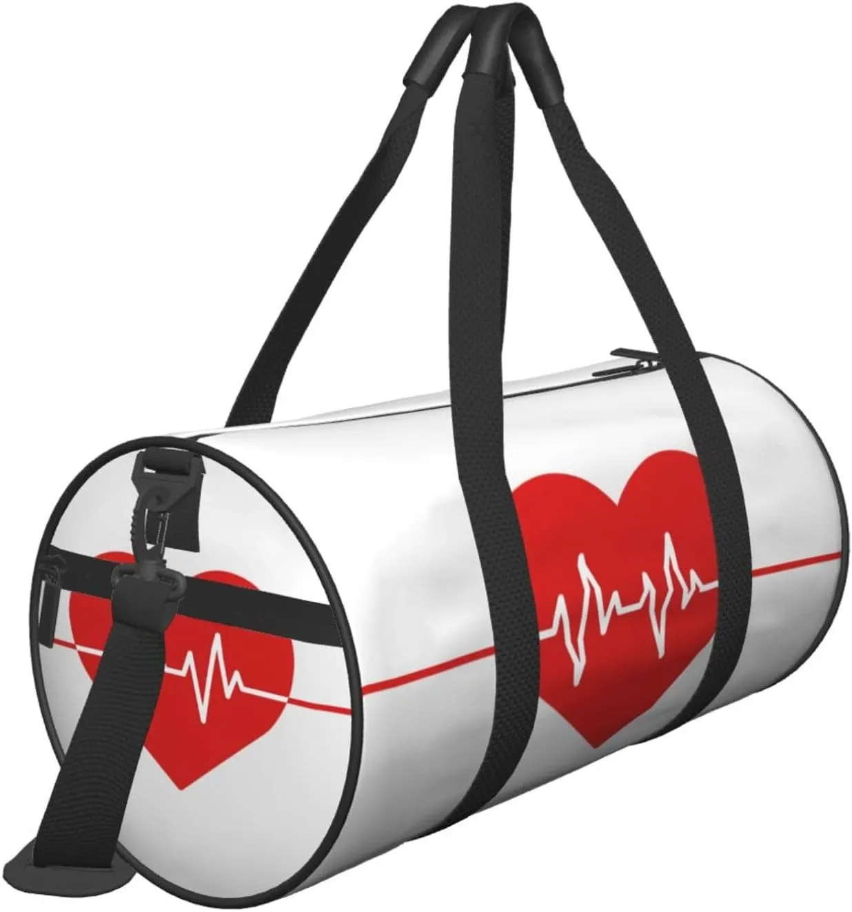 Travel Duffle Bag for Men Women, Red Medical Heartbeat Heart Duffle Bags for Sport Gym Overnight Luggage