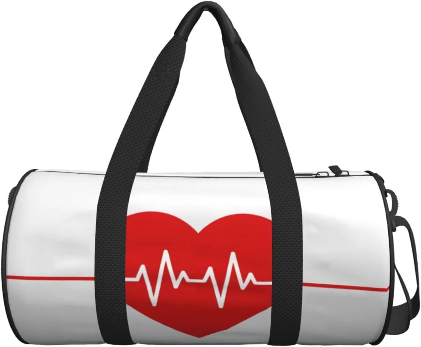 Travel Duffle Bag for Men Women, Red Medical Heartbeat Heart Duffle Bags for Sport Gym Overnight Luggage