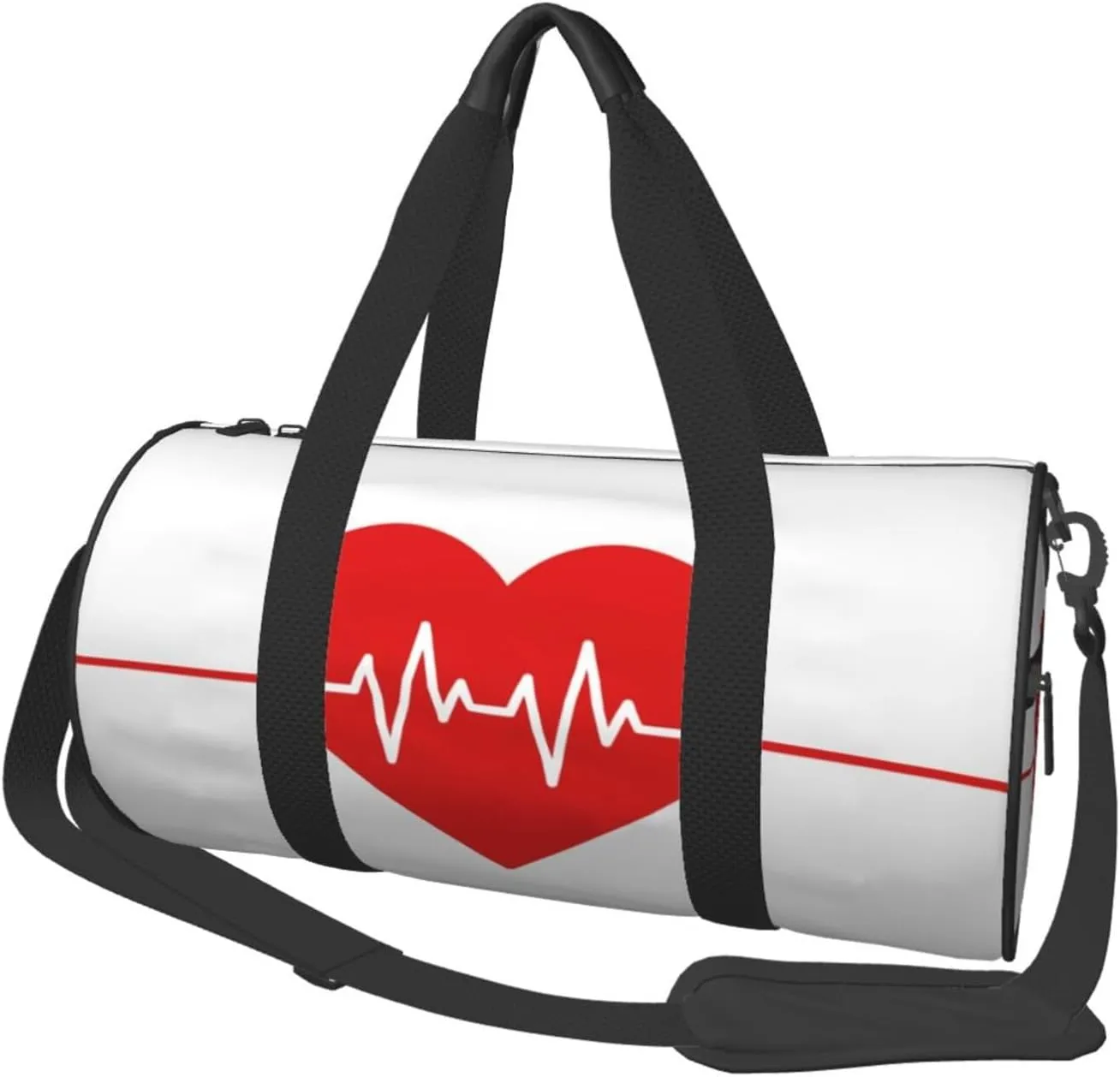 Travel Duffle Bag for Men Women, Red Medical Heartbeat Heart Duffle Bags for Sport Gym Overnight Luggage