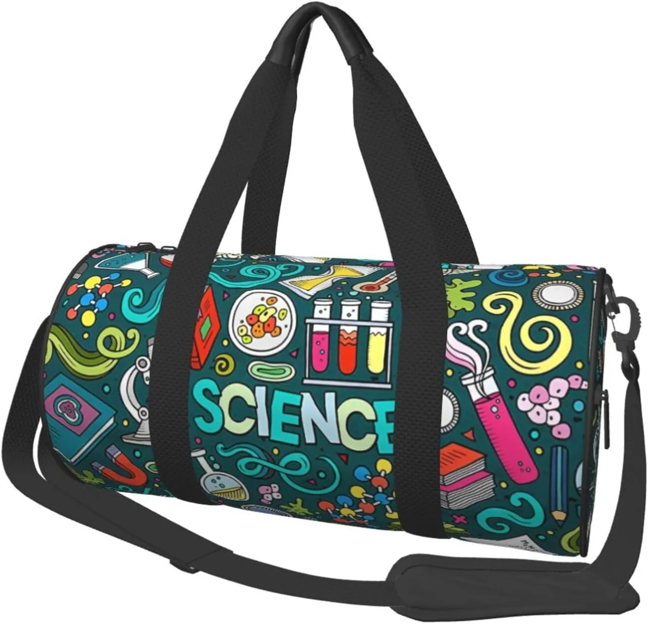 Travel Duffle Bag for Men Women, Science Experiment Theme Duffle Bags for Sport Gym Overnight Luggage