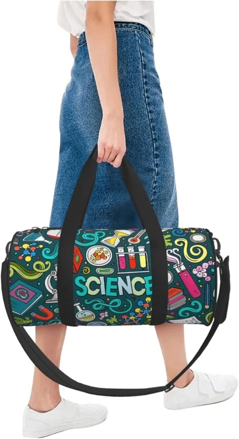 Travel Duffle Bag for Men Women, Science Experiment Theme Duffle Bags for Sport Gym Overnight Luggage