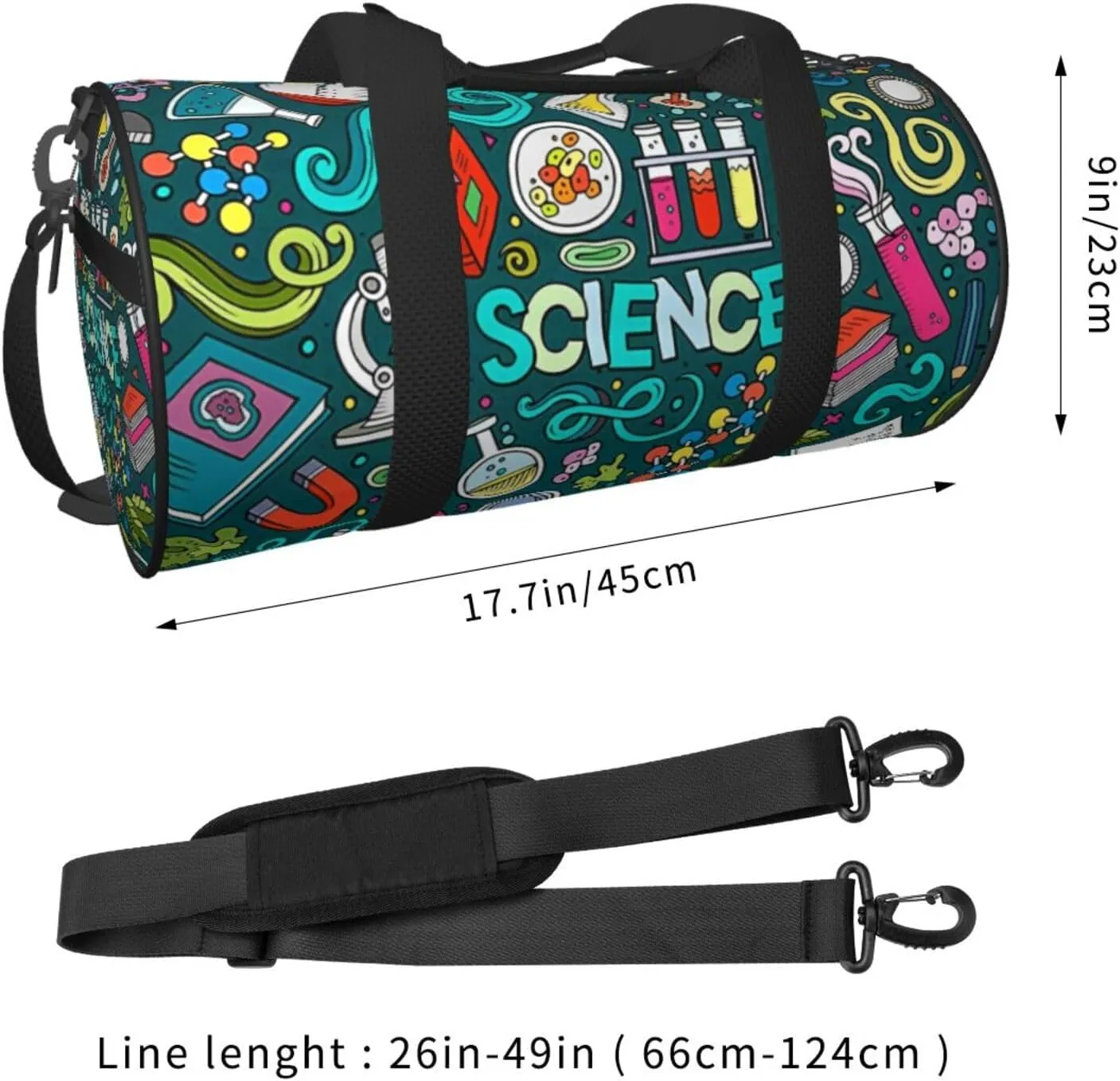 Travel Duffle Bag for Men Women, Science Experiment Theme Duffle Bags for Sport Gym Overnight Luggage