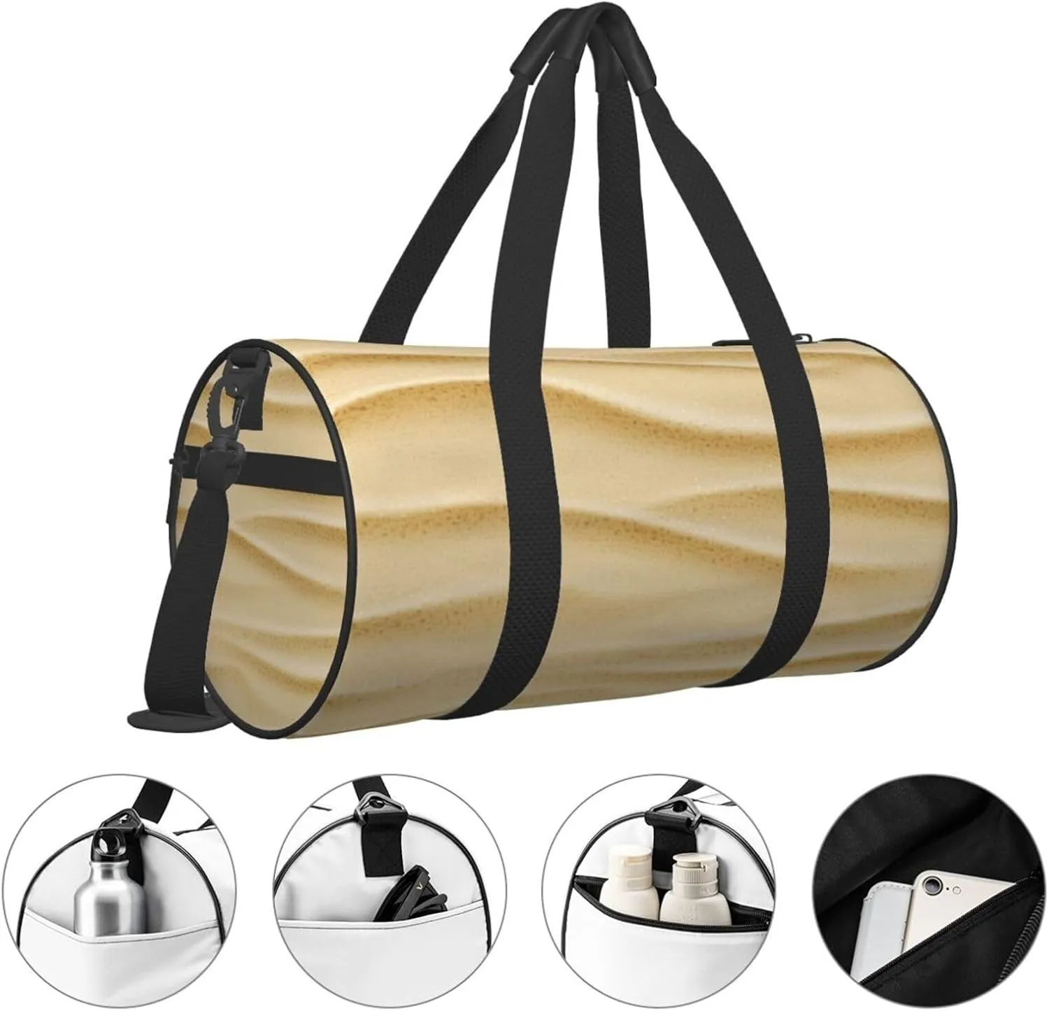 Travel Duffle Bag for Men Women, Sea Sand Wave Duffle Bags for Sport Gym Overnight Luggage