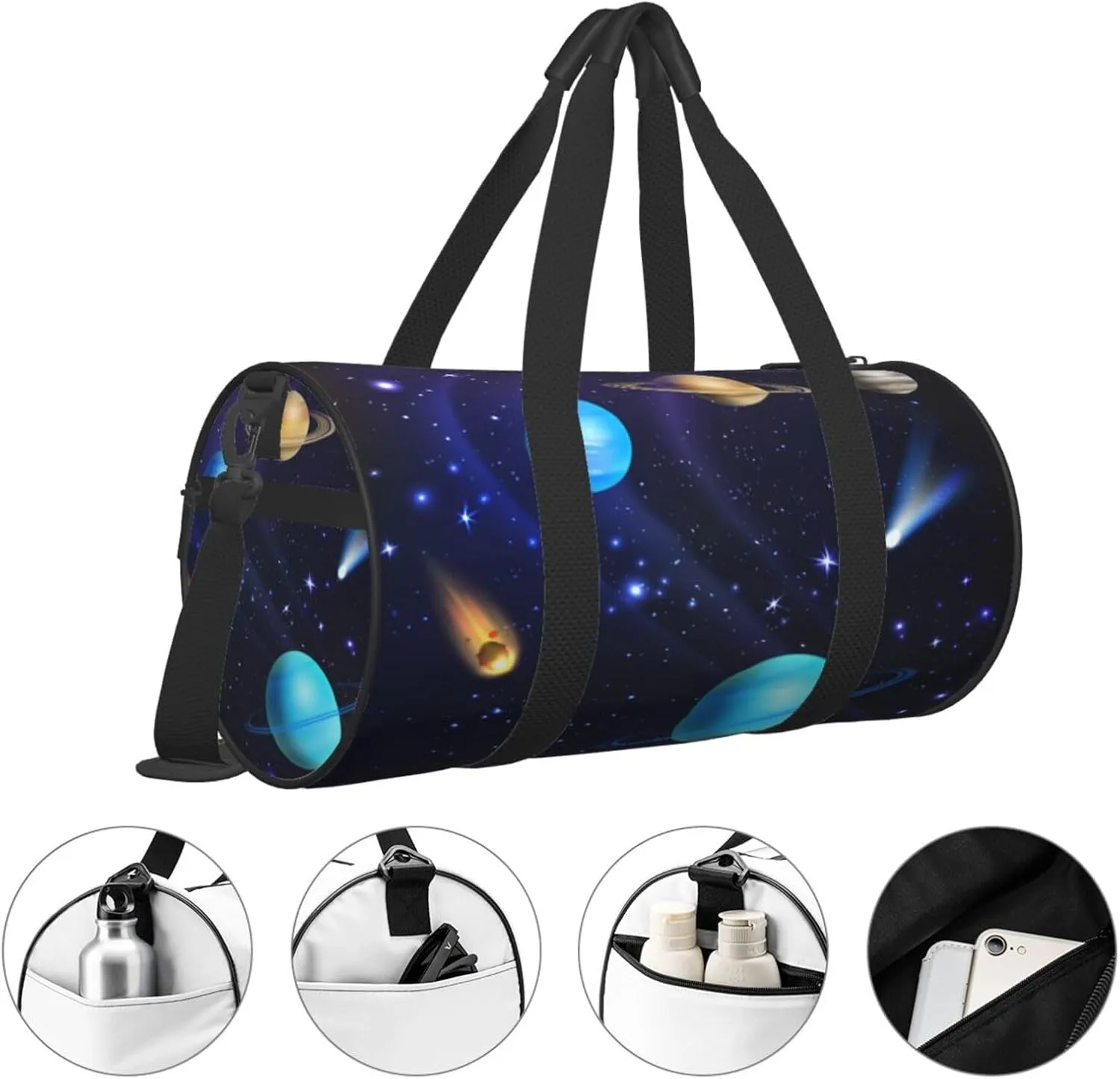 Travel Duffle Bag for Men Women, Space Duffle Bags for Sport Gym Overnight Luggage