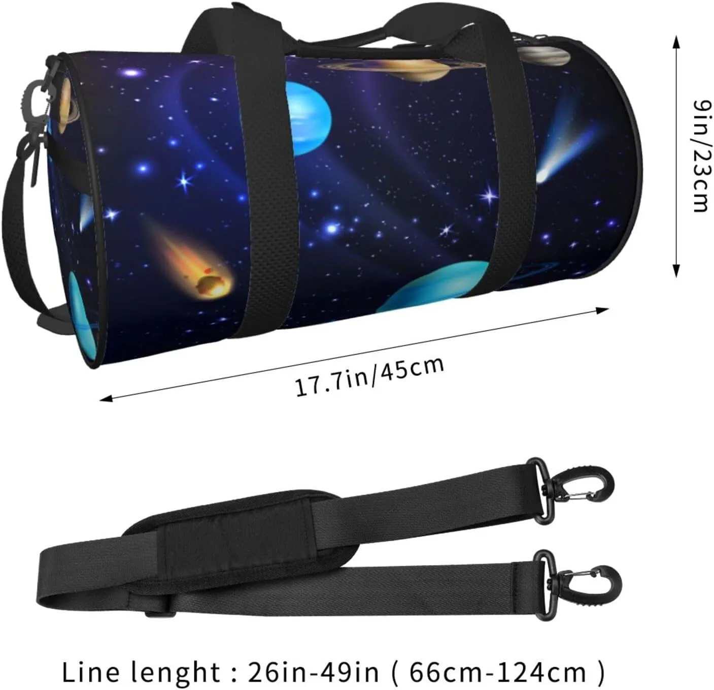 Travel Duffle Bag for Men Women, Space Duffle Bags for Sport Gym Overnight Luggage