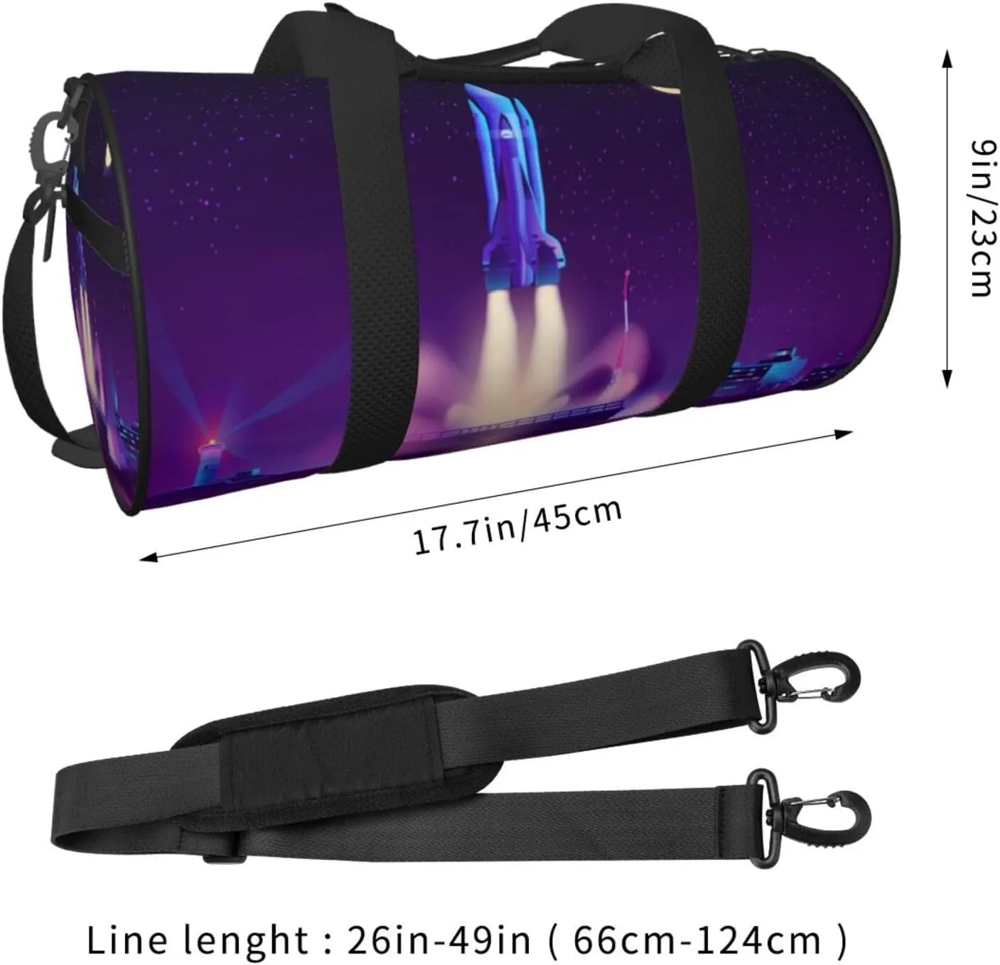 Travel Duffle Bag for Men Women, Spaceship Launch Duffle Bags for Sport Gym Overnight Luggage