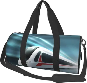 Travel Duffle Bag for Men Women, Speed Train Railway Station Duffle Bags for Sport Gym Overnight Luggage