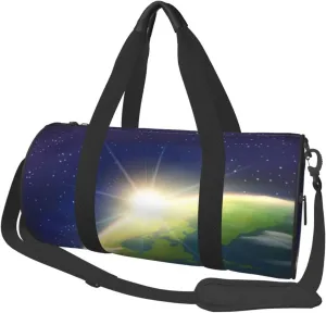 Travel Duffle Bag for Men Women, Sunrise Earth Space Duffle Bags for Sport Gym Overnight Luggage