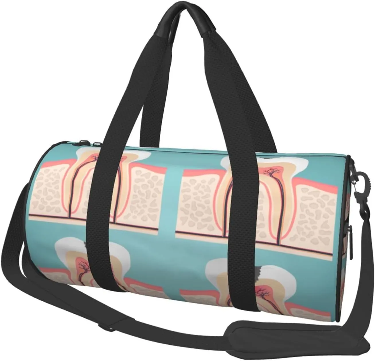 Travel Duffle Bag for Men Women, Tooth Anatomy Cut Teeth Duffle Bags for Sport Gym Overnight Luggage