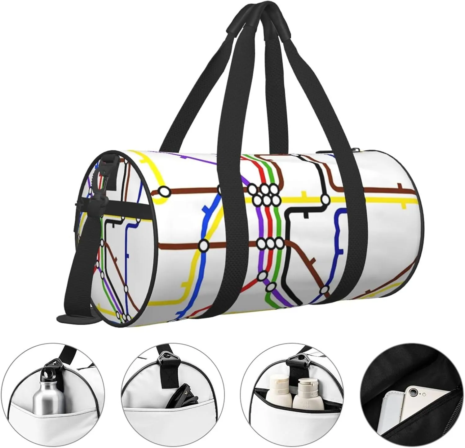 Travel Duffle Bag for Men Women, Underground Network Duffle Bags for Sport Gym Overnight Luggage