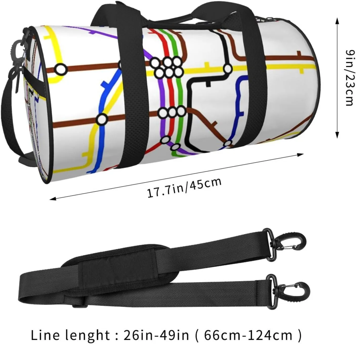 Travel Duffle Bag for Men Women, Underground Network Duffle Bags for Sport Gym Overnight Luggage