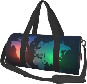Travel Duffle Bag for Men Women, Work Map Network Duffle Bags for Sport Gym Overnight Luggage
