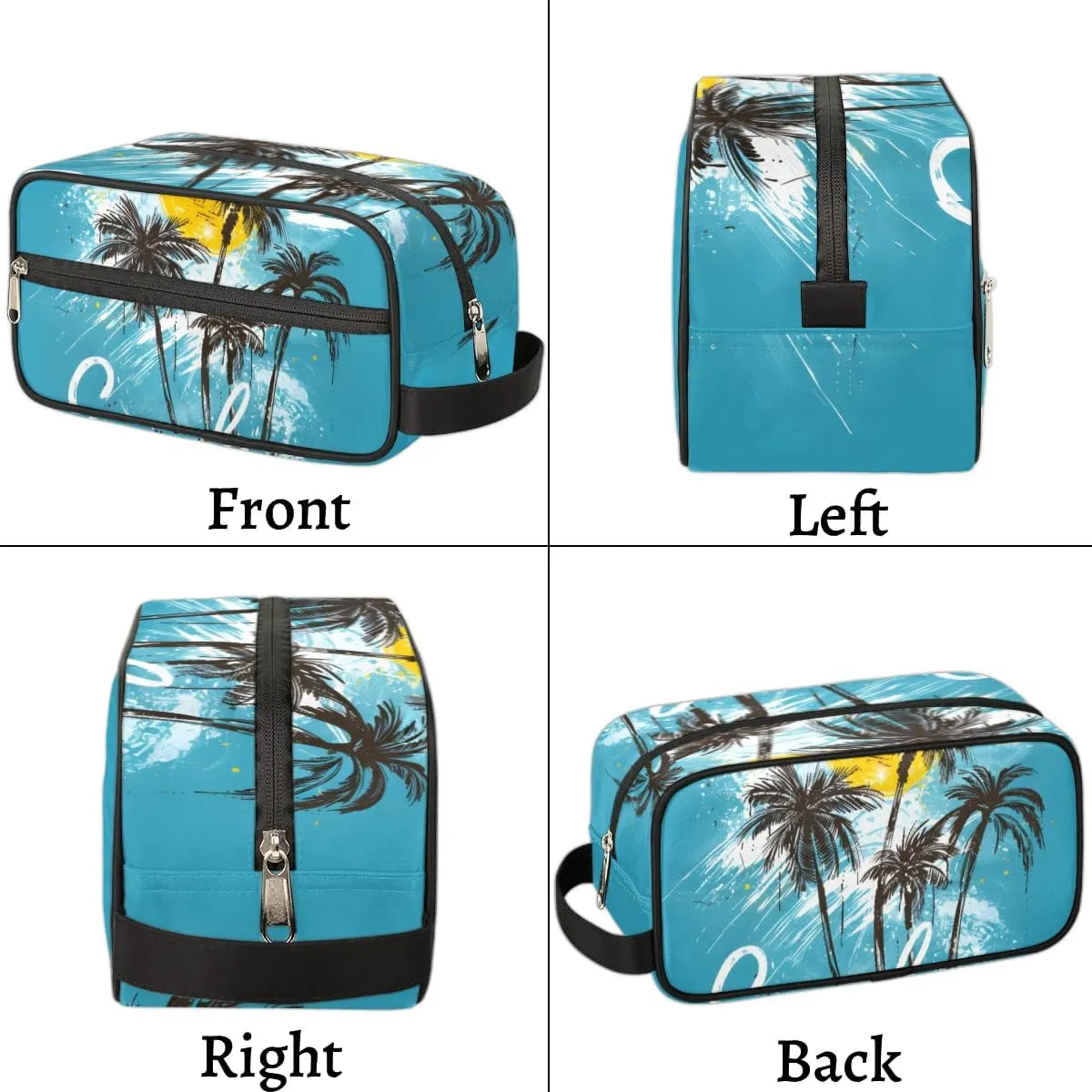 Travel Toiletry Bag for Women Men Palm Trees Sun Hanging Cosmetic Bag Waterproof Makeup Bag for Shaving Makeup Toothbrush & Travel Essentials
