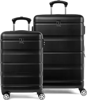 Travelpro Runway 2 Piece Luggage Set, Carry-on & Convertible Medium to Large 28-Inch Check-in Hardside Expandable Luggage, 8 Spinner Wheels, TSA Lock, Hardshell Suitcase, Black