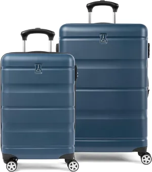 Travelpro Runway 2 Piece Luggage Set, Carry-on & Convertible Medium to Large 28-Inch Check-in Hardside Expandable Luggage, 8 Spinner Wheels, TSA Lock, Hardshell Suitcase, Teal Blue
