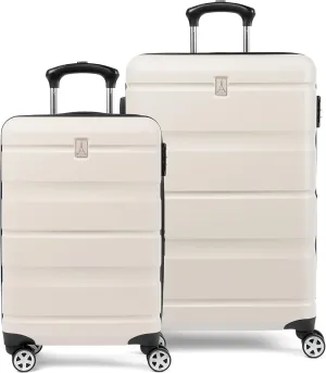 Travelpro Runway 2 Piece Luggage Set, Carry-on & Convertible Medium to Large 28-Inch Check-in Hardside Expandable Luggage, 8 Spinner Wheels, TSA Lock, Hardshell Suitcase, White