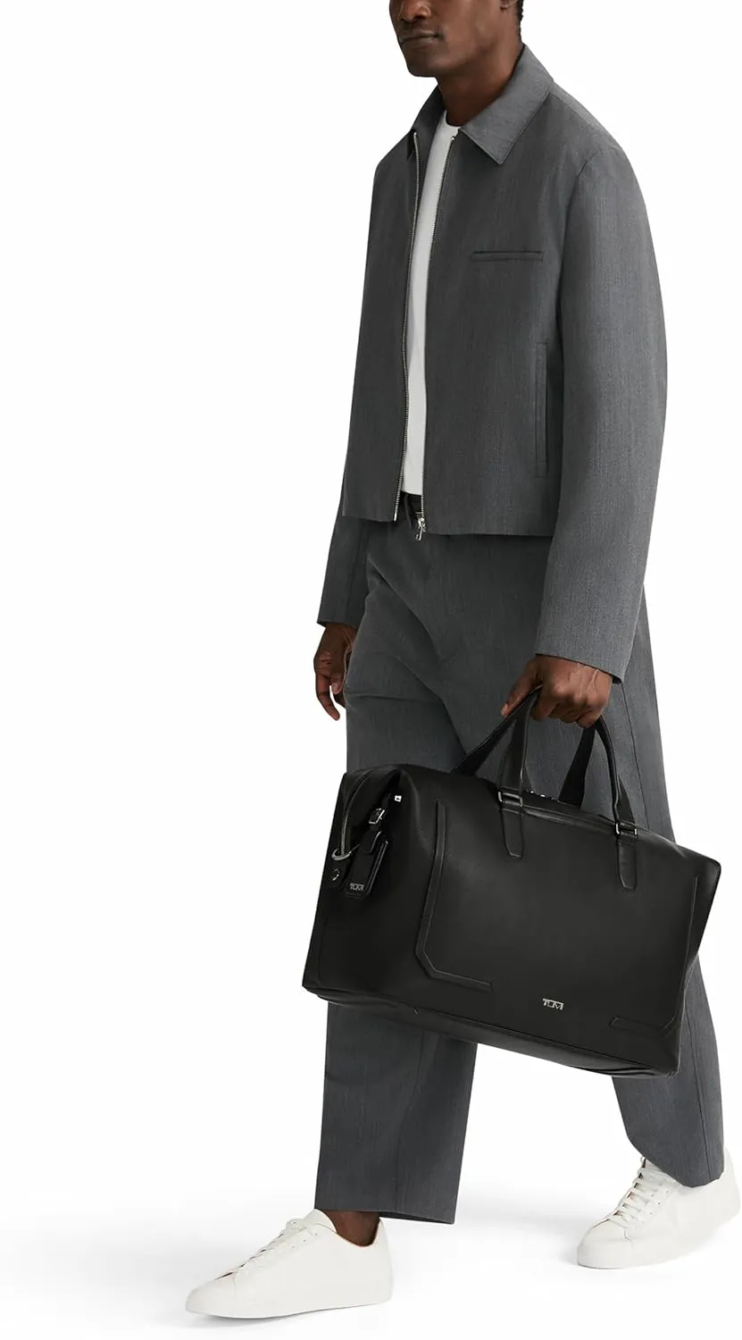 TUMI Harrison Nelson Duffel - Business Travel Duffel - Convenient Travel Bag with Removable Shoulder Strap, Multiple Pockets - Cognac Leather