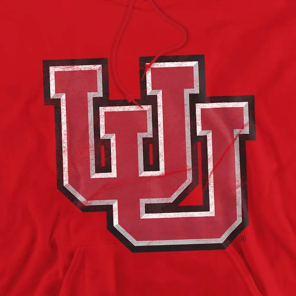 University of Utah Official Distressed Primary Unisex Adult Pull-Over Hoodie