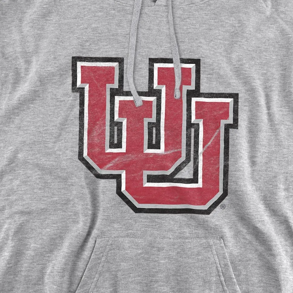 University of Utah Official Distressed Primary Unisex Adult Pull-Over Hoodie