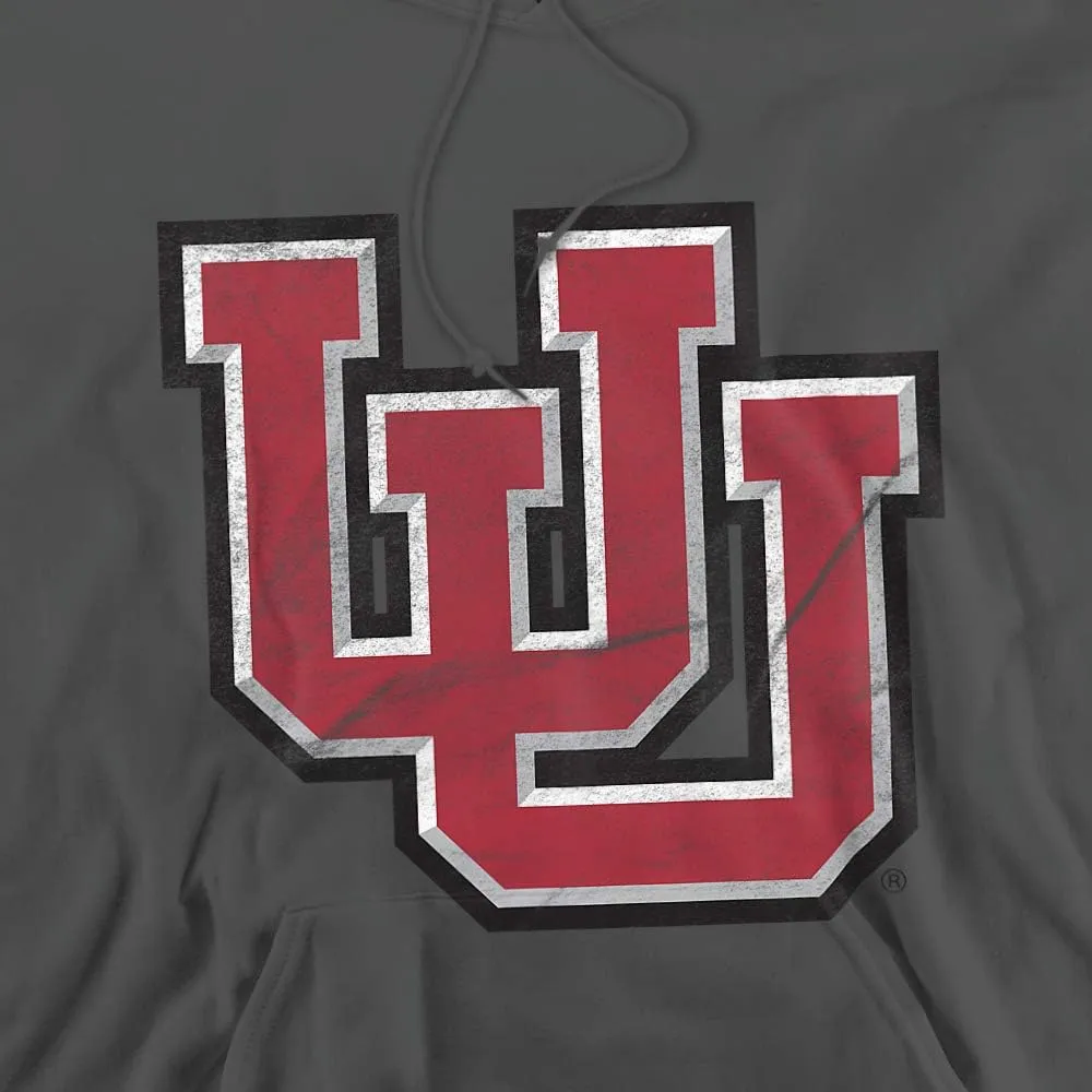 University of Utah Official Distressed Primary Unisex Adult Pull-Over Hoodie