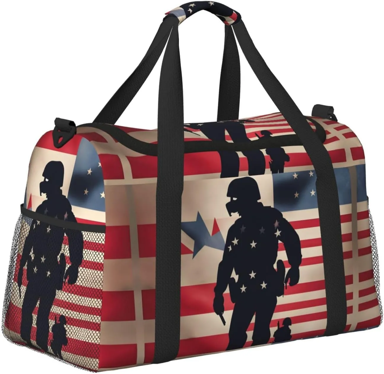 Us Military Soldiers Patriotic Memorial Day Travel Bag, Weekender Bags For Women Men For Outdoor Adventures, Ideal For Camping And Hiking