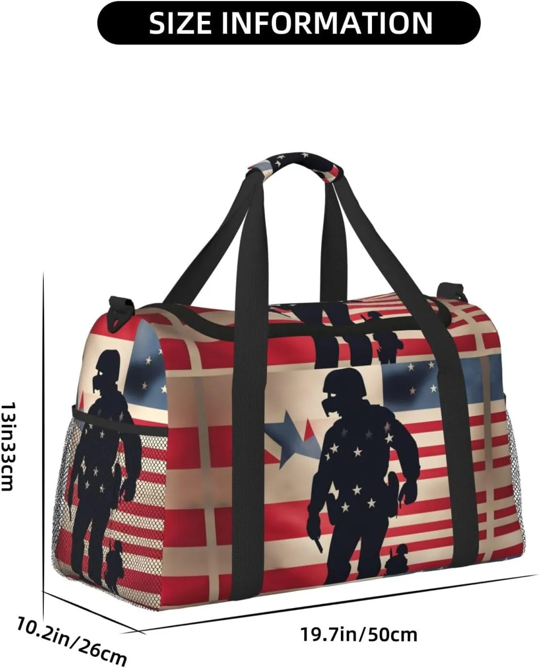 Us Military Soldiers Patriotic Memorial Day Travel Bag, Weekender Bags For Women Men For Outdoor Adventures, Ideal For Camping And Hiking