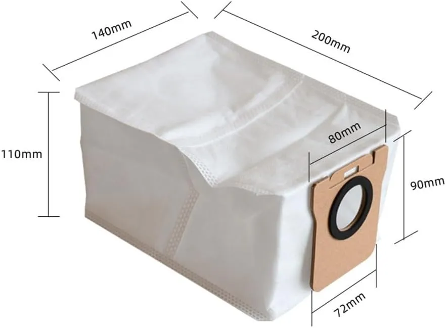 Vacuum Dust Bag for JONR for P20 PRO Robot Cleaner Replacement Parts Large 3L-3.5L Capacity Non-Woven Fabric Vacuum Bag,Easy Install, White(10 PACK)