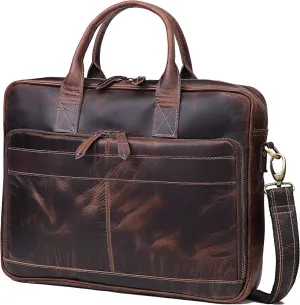 VC VINTAGE COUTURE Leather briefcase bag for men Leather Laptop Bags For Men and Women Travel Messenger Bag