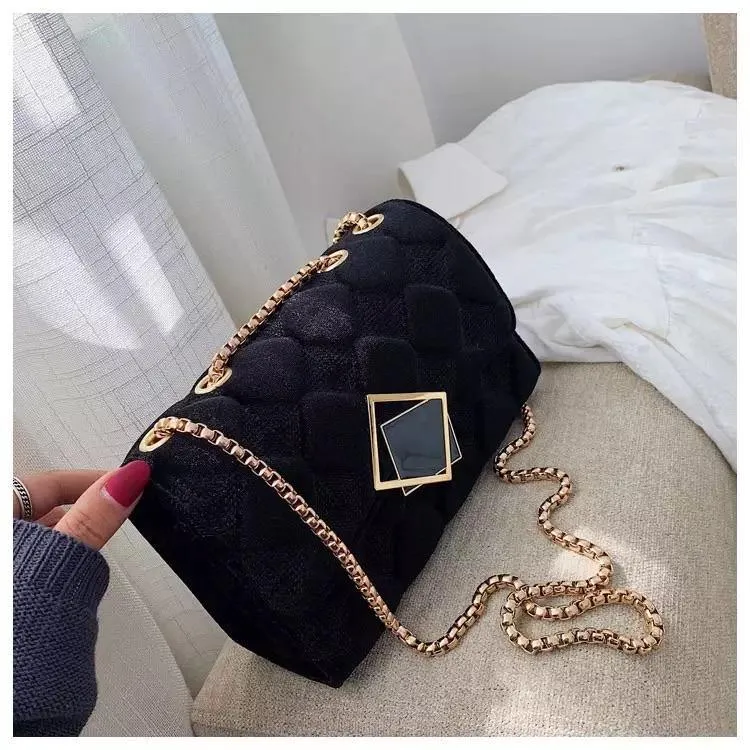 Velour Chained Bag
