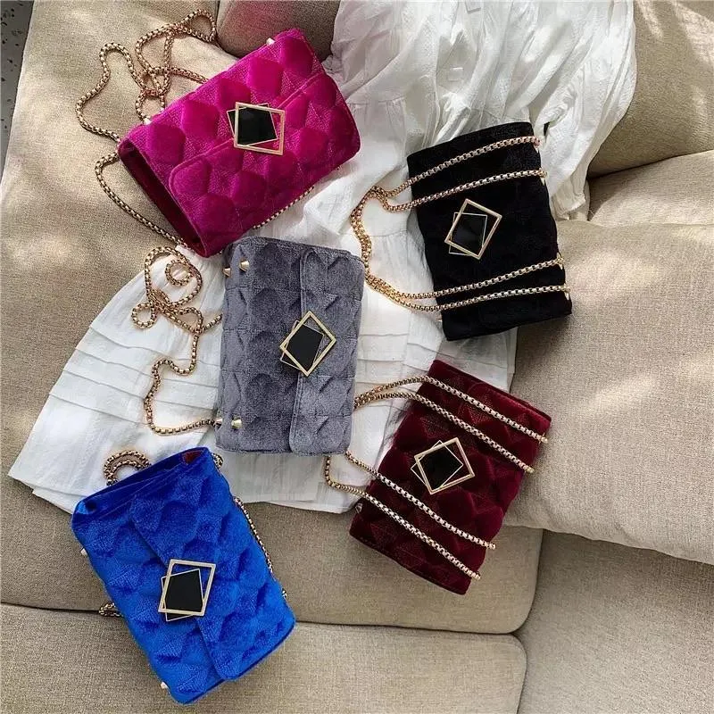 Velour Chained Bag