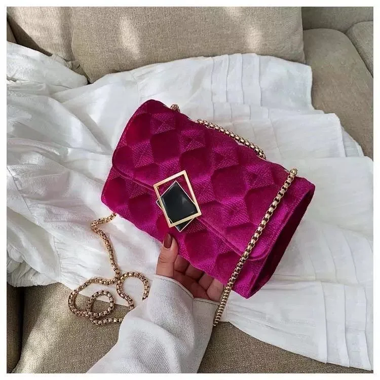 Velour Chained Bag
