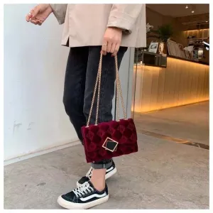 Velour Chained Bag