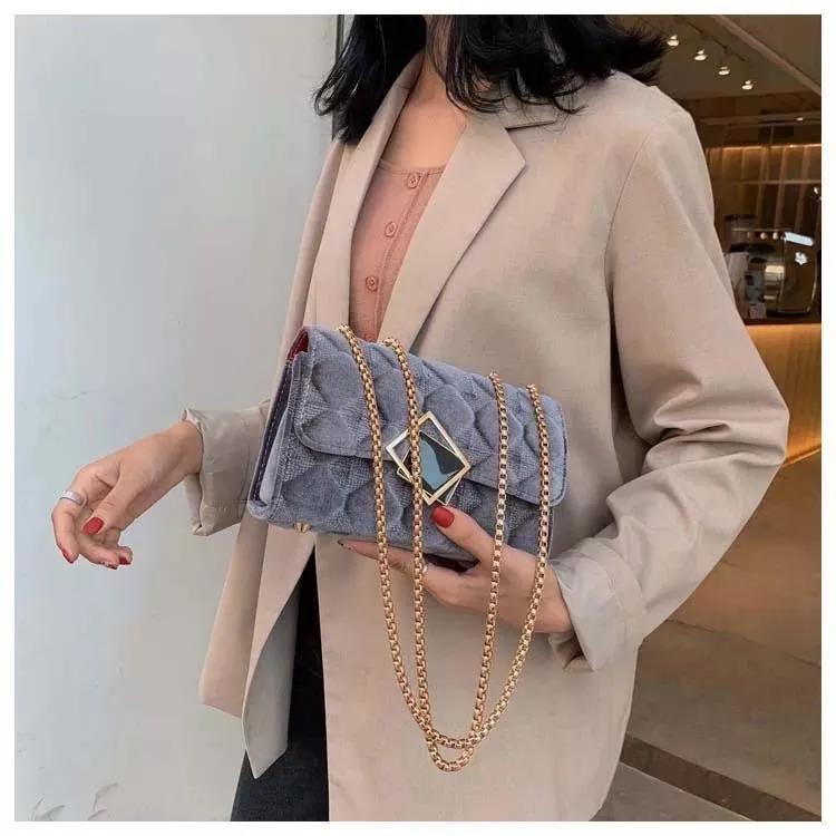 Velour Chained Bag