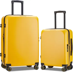Verage Freeland 2Piece Luggage Sets with X-Large Spinner Wheels, Expandable Hardshell Luggage Sets, Travel Suitcase Set TSA Approved (20/29-Inch, Yellow)