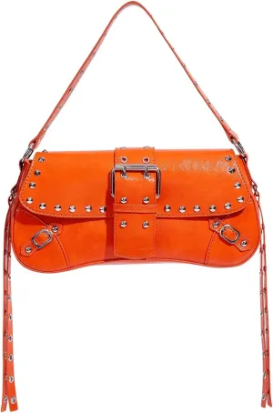 Verdusa Women's Shoulder Bag Y2K Handbag Cute Trendy Goth Studded Rivet Punk Purse
