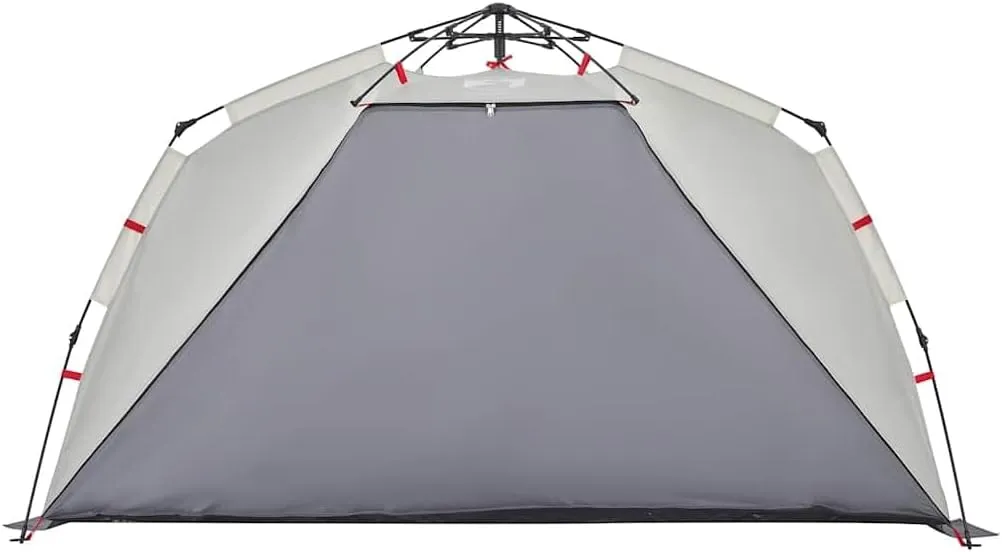 vidaXL Beach Tent 3-Person, Outdoor Shelter, Camping Tent for Garden Patio, Backpacking Tent, Beach Canopy, Gray Quick Release Waterproof