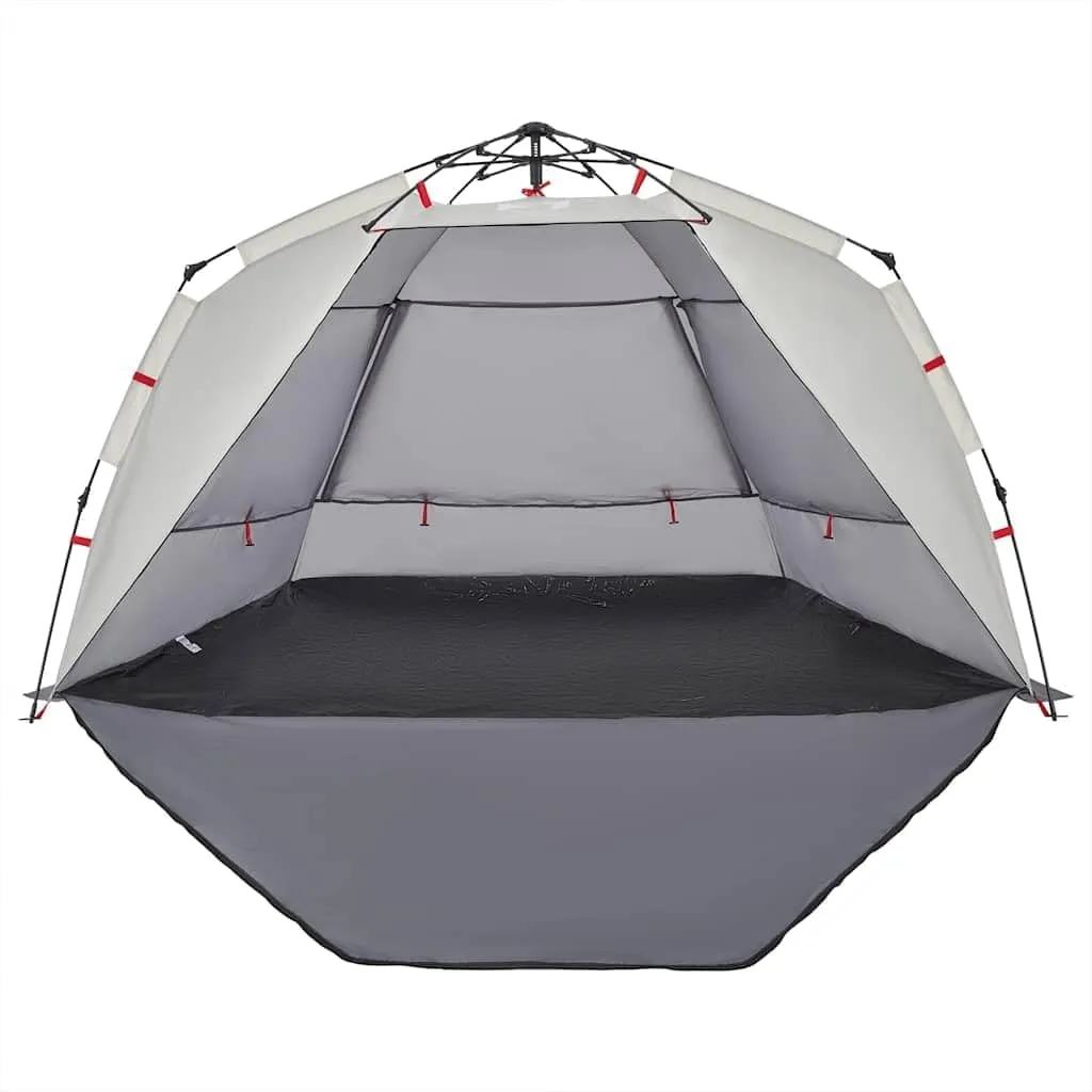 vidaXL Beach Tent 3-Person, Outdoor Shelter, Camping Tent for Garden Patio, Backpacking Tent, Beach Canopy, Gray Quick Release Waterproof