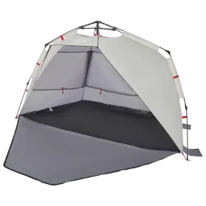 vidaXL Beach Tent 3-Person, Outdoor Shelter, Camping Tent for Garden Patio, Backpacking Tent, Beach Canopy, Gray Quick Release Waterproof