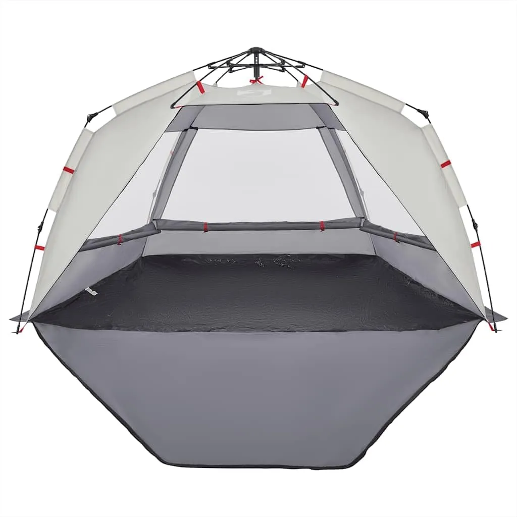 vidaXL Beach Tent 3-Person, Outdoor Shelter, Camping Tent for Garden Patio, Backpacking Tent, Beach Canopy, Gray Quick Release Waterproof